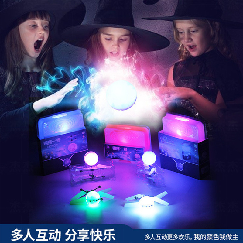 Cross-Border Luminous Crystal Flying Ball Intelligent Induction Aircraft Suspended Gesture Remote Control Aircraft Children's Toys Wholesale