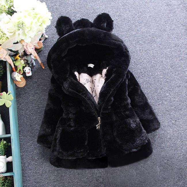 Foreign Trade Cross-Border Outwear for Girls and Babies, Autumn and Winter Casual Warm Fur Clothes, Imitation Rabbit Fur Outwear