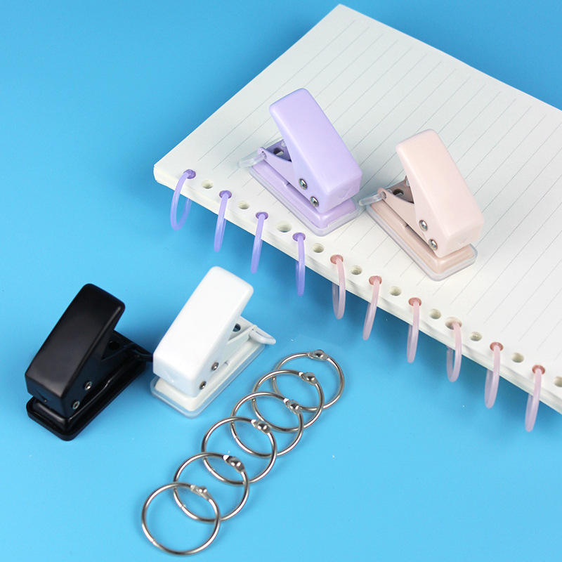 Hole punch mini single hole ring hole punch binder small portable diy hand account loose-leaf bookbinding stationery