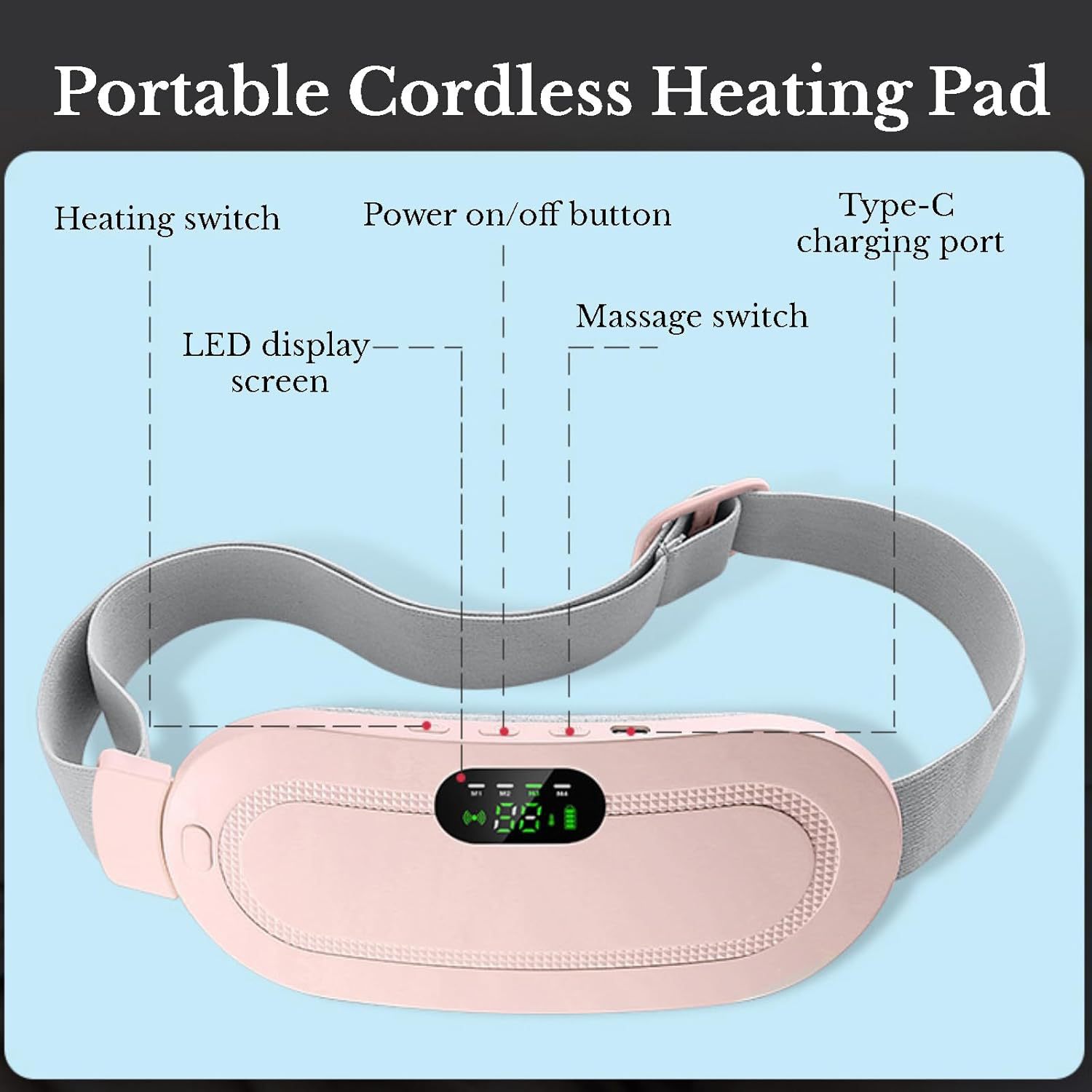 Electric Heating Belt for Menstrual Pain Relief, Suitable as a Birthday Gift for Girls