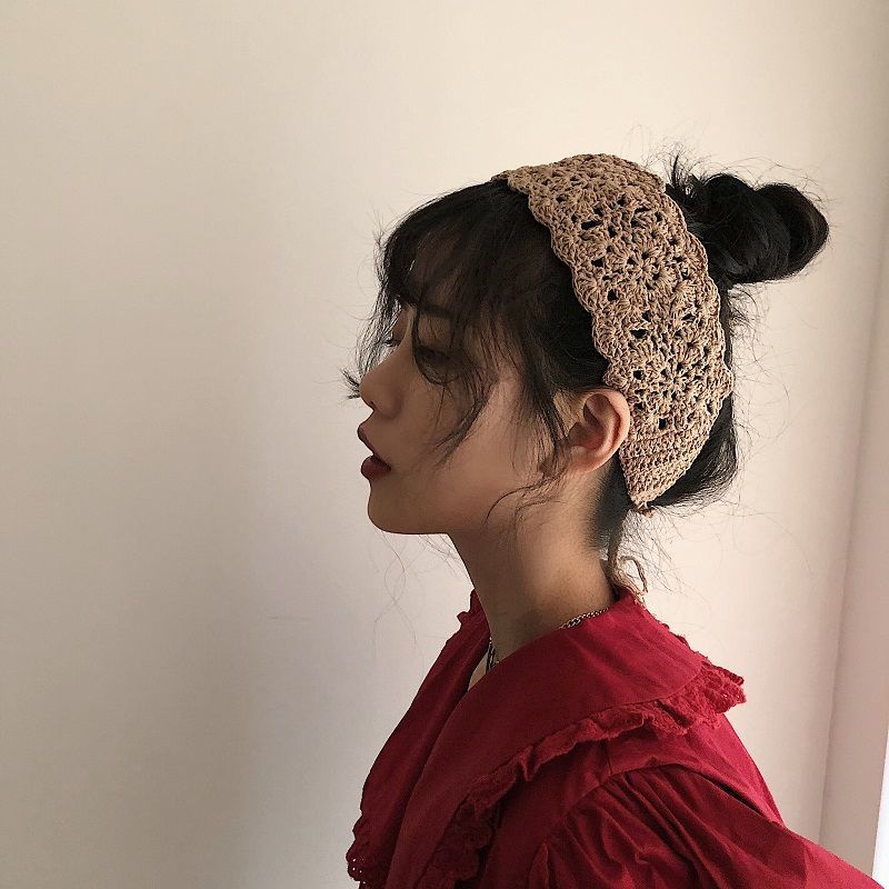 Trendy Knitted Headband Korean Ins Retro Hair Accessory Wide Headband Versatile for Mori Girls