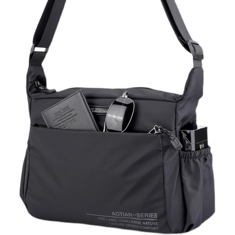 Outdoor Leisure Sports Crossbody Bag Men's Large Capacity Horizontal Solid Color Shoulder Bag Men's Backpack Simple and Lightweight Korean Version