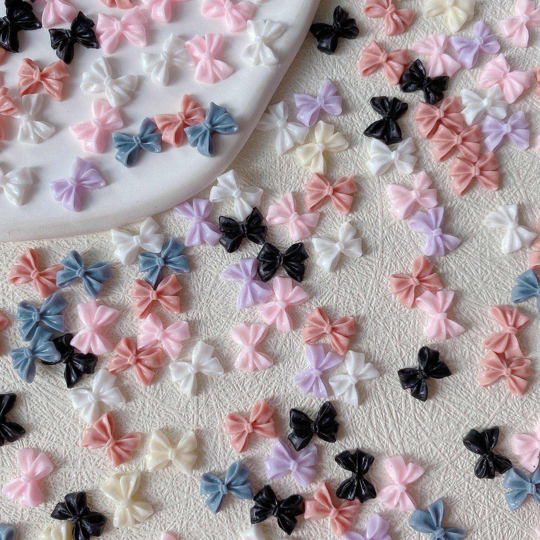 Wholesale TikTok Bow French Manicure Jewelry Resin DIY Handmade Accessories Mobile Phone Case Earrings Photo Frame