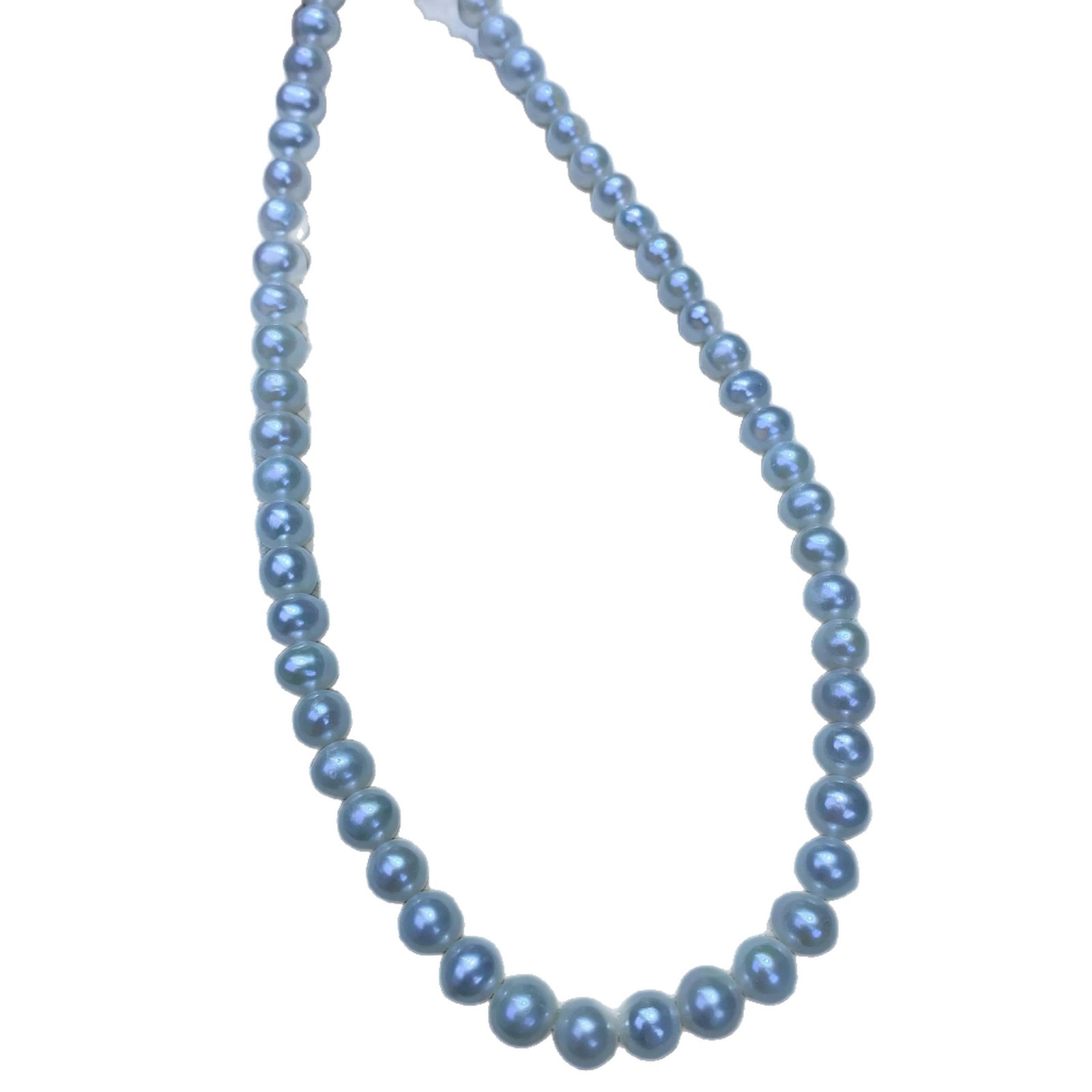 7-9mm Pearl Necklace Zhuji Natural Seedless Freshwater Pearl Necklace Nearly Round Strong Light with Very Slight Flaws Simple and Versatile