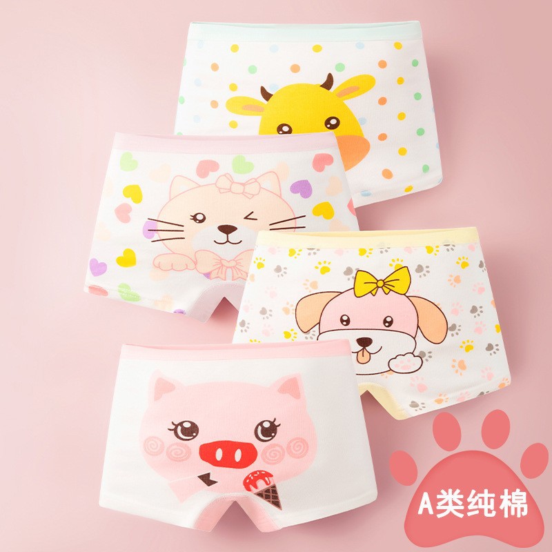 Детское нижнее белье, новый стиль, хлопковые боксерские брифы для девочек, категория А, дышащие и комфортные боксерские шорты для учениц средней школы