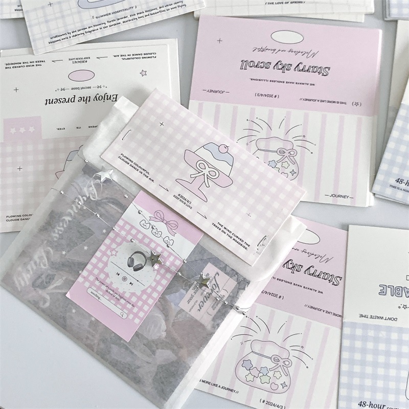 Original ins Style Folding Big Card Head Love Bean Small Card Packaging Material Star-chasing Jewelry Gift Card Packaging Card