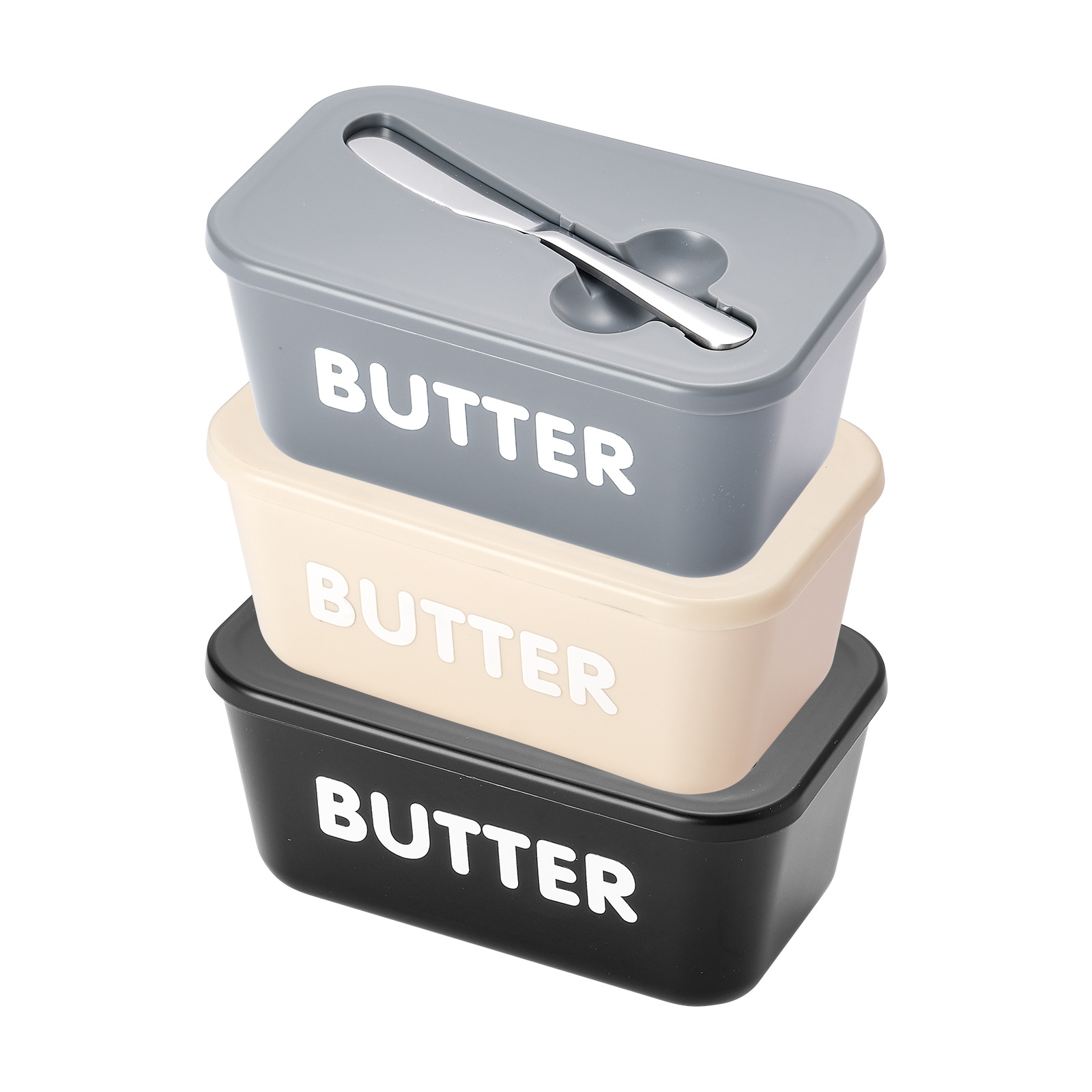 Amazon Butter Box with Knife Large Capacity Food Grade Pp Cheese Box Refrigerator Butter Storage Box Butter Dish