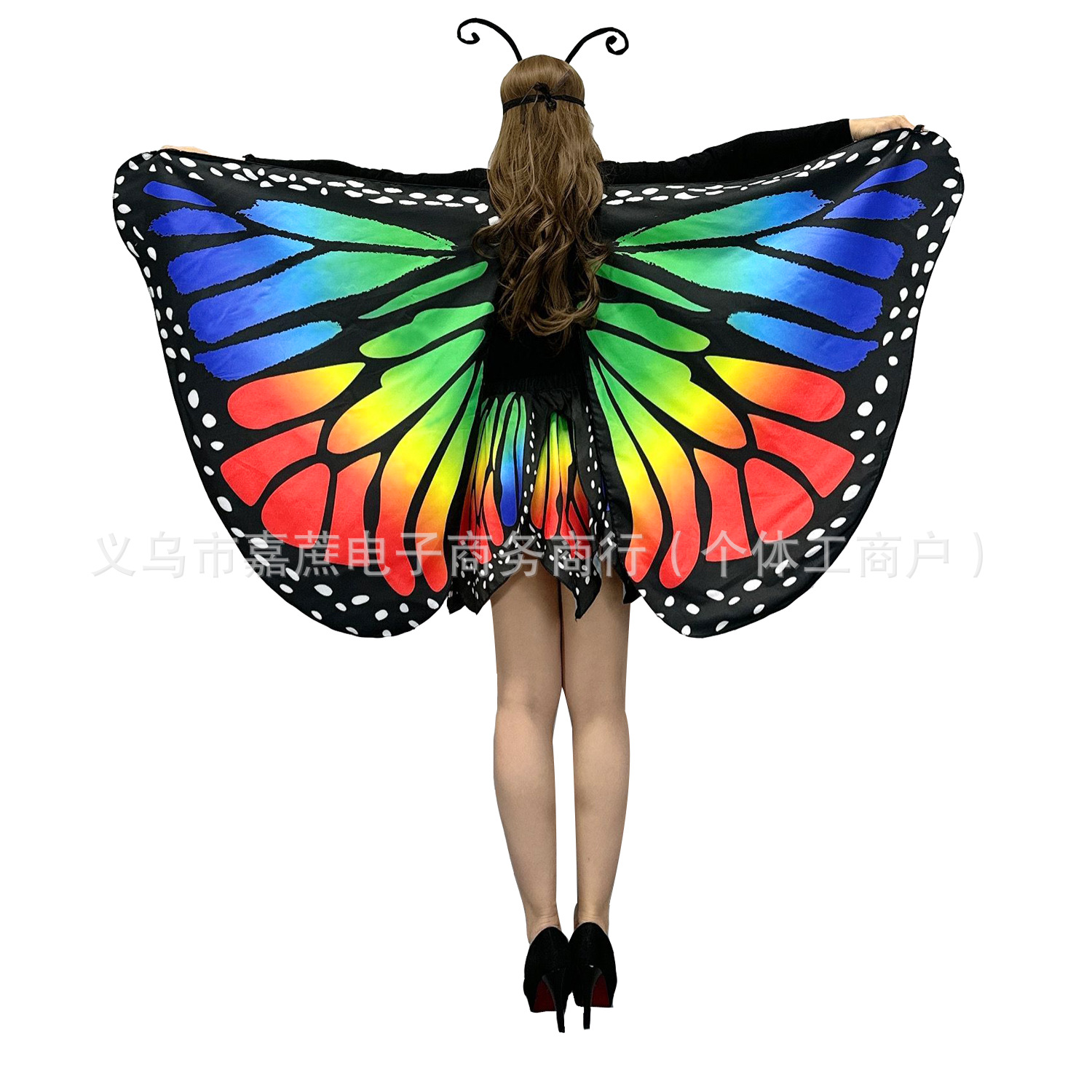 Double-Sided Printed Small Butterfly Suit European and American Butterfly Cape Cape Version Butterfly Dance Skirt Suit Halloween Shawl