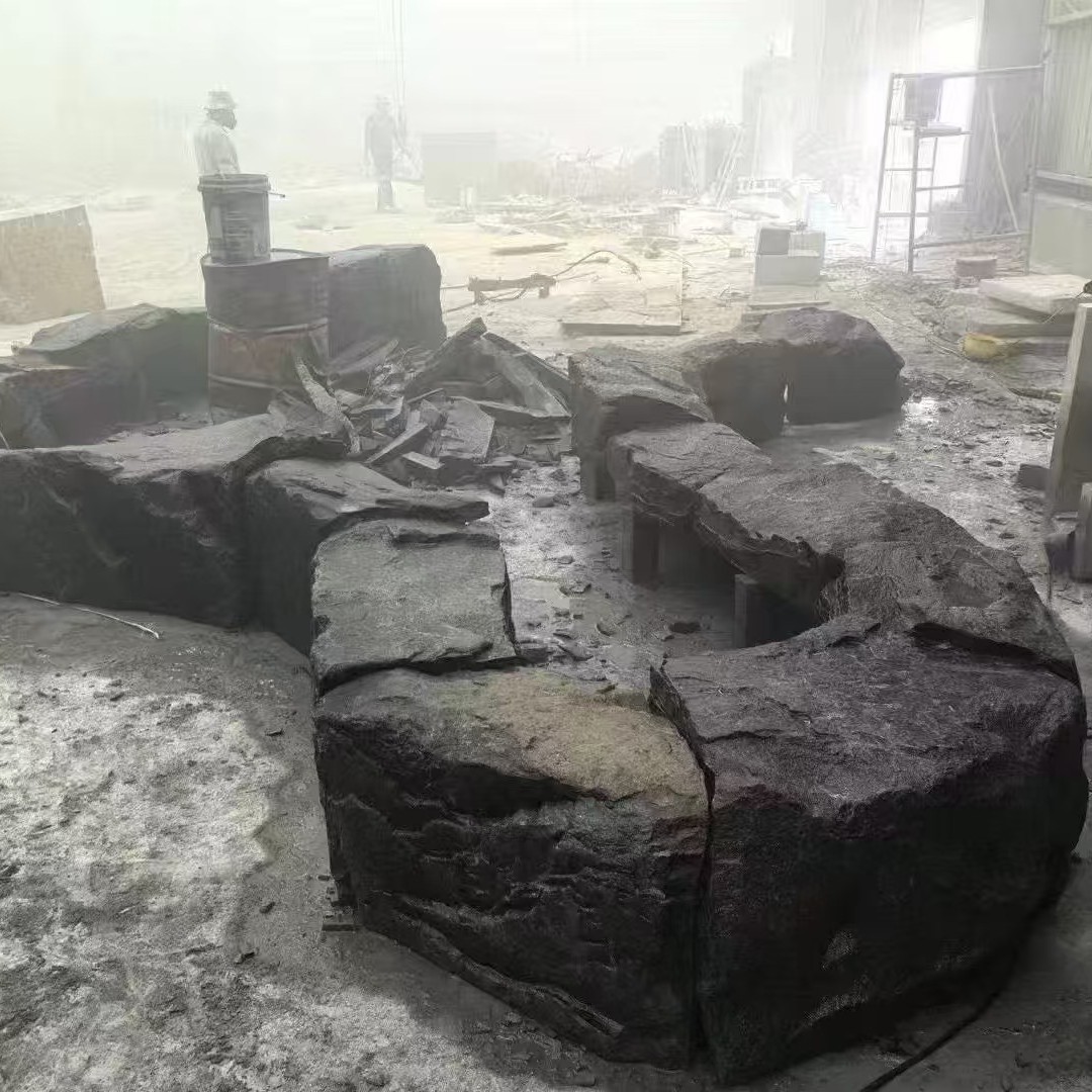 Customized Black Mountain Stone Landscape Stone Chinese Black Strip Stone