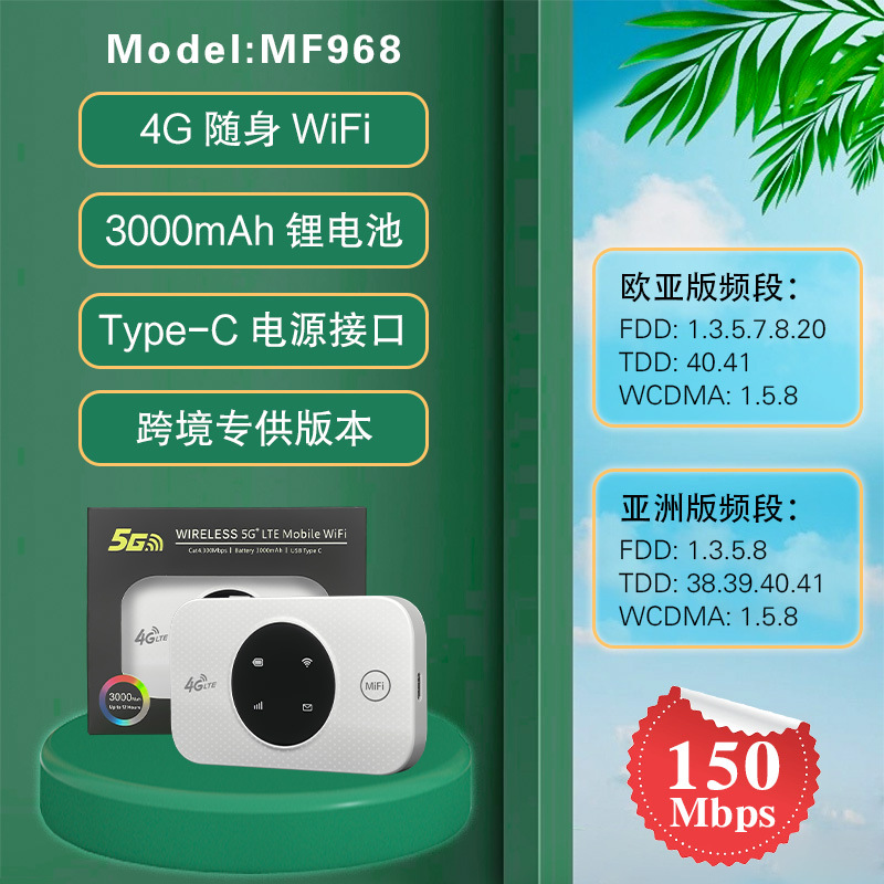 4g Portable Wifi Router Pocket Router Convenient Car Mifi Mobile Mf968 Routing