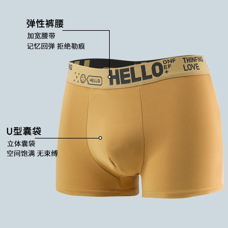 New Men's Boxer Underwear Breathable Skin-friendly Cotton Loose Mid-waist Sports Boxer Shorts Teenager Solid Color