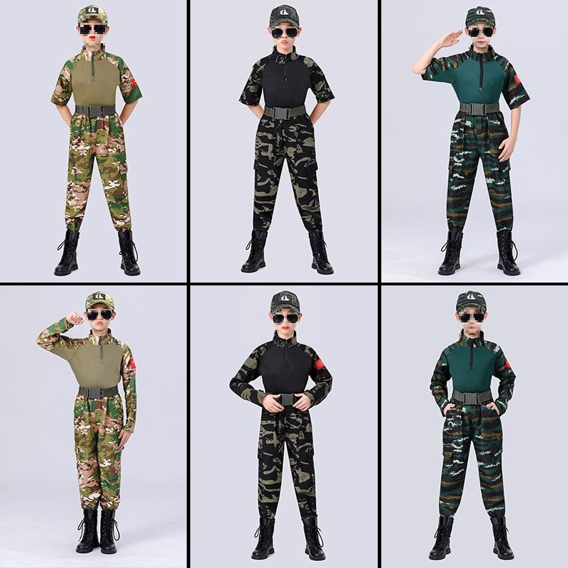 Детские камуфляжные костюмы для мальчиков и девочек, униформы для военной подготовки в начальной и средней школе, летние лагеря, солдаты, осень и зима