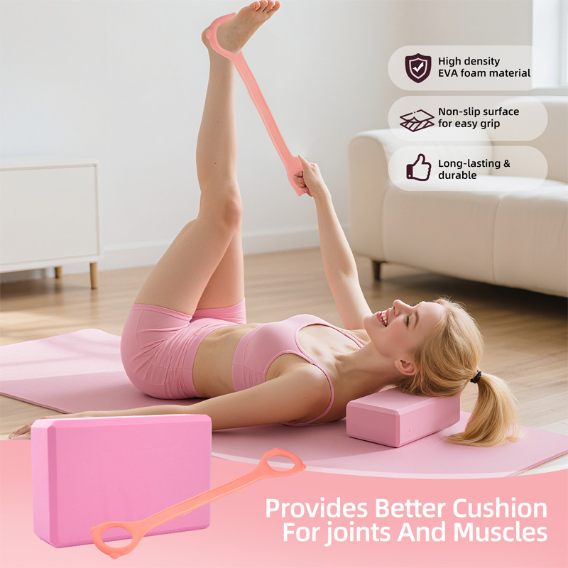 Yoga Pilates Thirteen-Piece Pink Pilates Set Leg Resistance Circle Pilates Ring Resistance Band Cross-Border