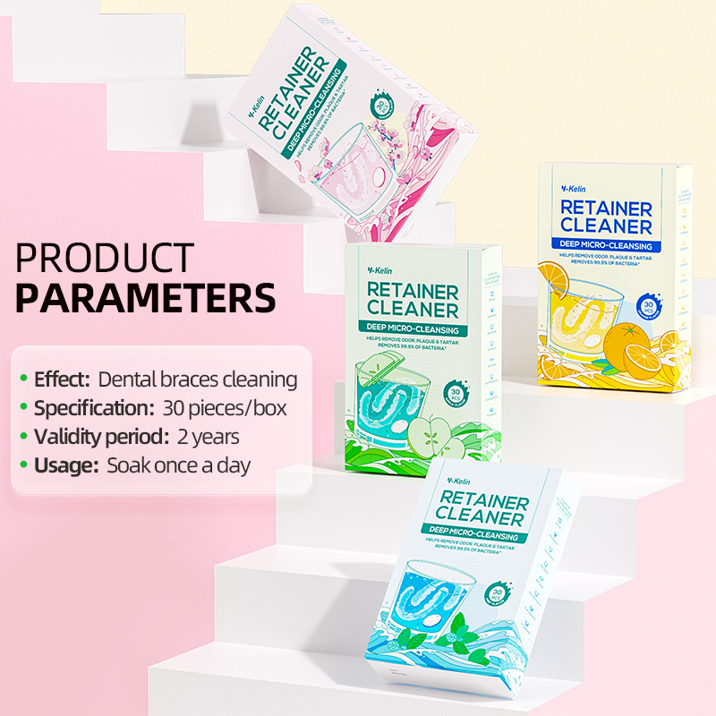 Cross-Border Orthodontic Retainer, Invisible Braces, Cleaning Effervescent Tablets, Correction and Cleaning Braces, Dental Stain Removal, Fruity English