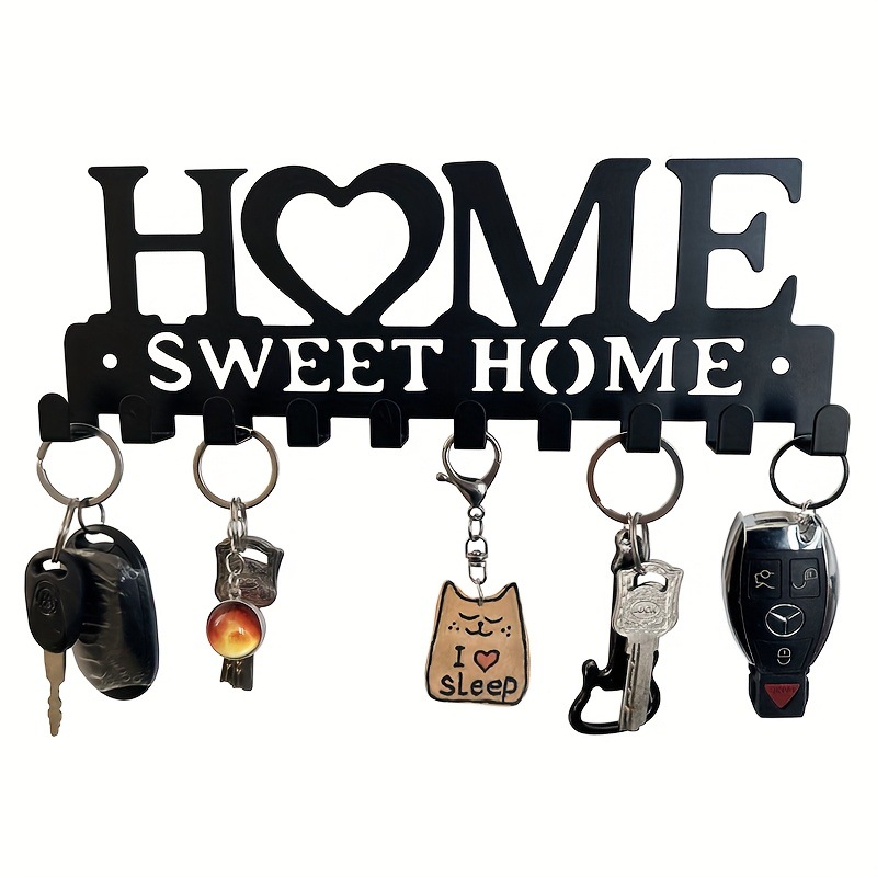 Cross-Border Home Key Hanger Wall Rack Metal Art Decorative Hook Keysholder Coat and Hat Entrance