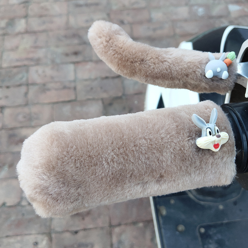 Зимний плюшевый теплый и милый электрический мотоцикл, универсальный ручка мотоцикла, трицикл, противоскользящая защита рук