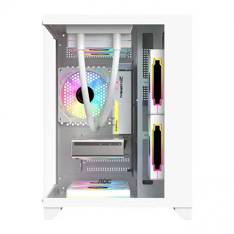 Desktop Computer Host Complete Set E-Sports Game Live Streaming Editing Office Home Water-Cooled Sea View Room with Dedicated Graphics Card 5060