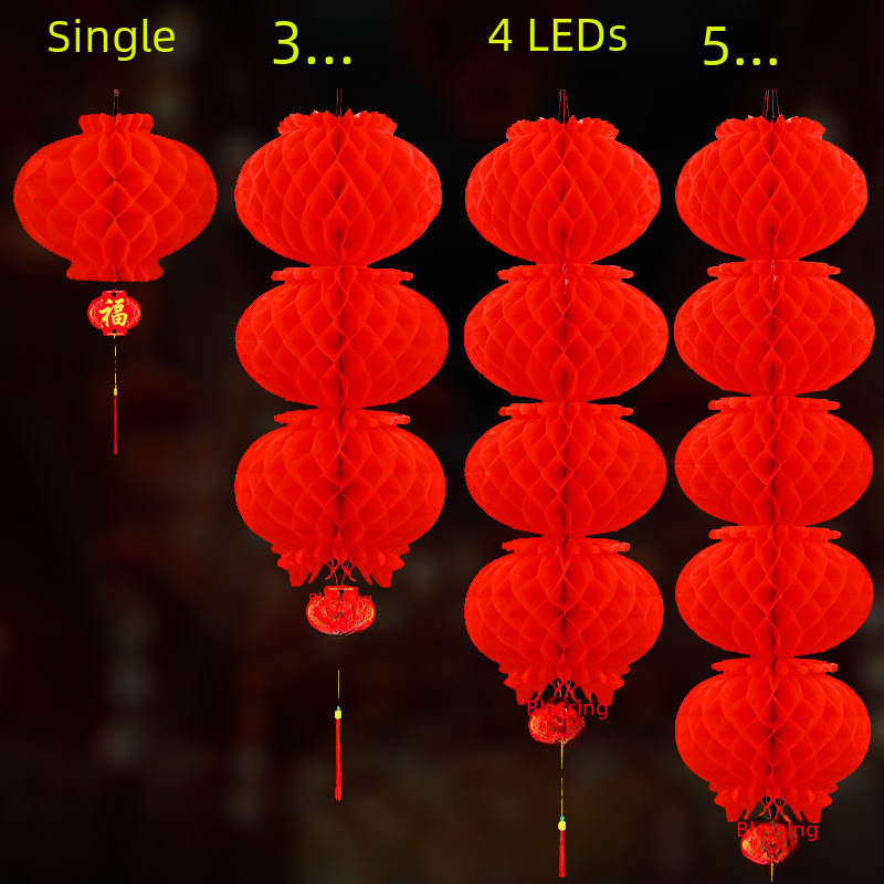 New Year's Day Little Red Lantern Hanging Decoration Wedding Celebration Shopping Mall Opening Fortune Outdoor Paper Lantern Wholesale