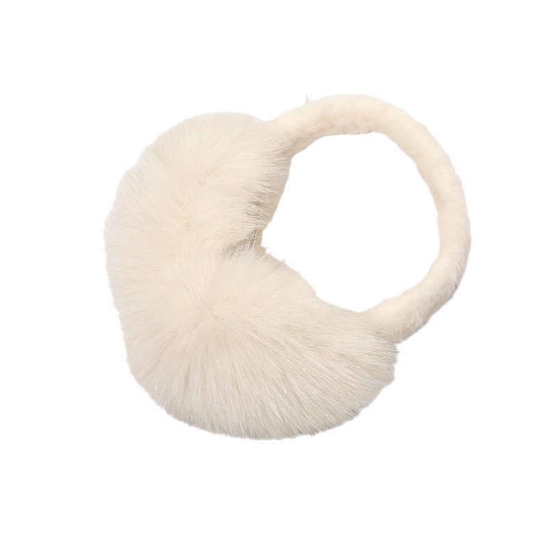 Northeast Travel Plush Earmuffs for Women in Winter, Cute White Warm Anti-Freeze Earmuffs, Earbags, Versatile Earmuffs