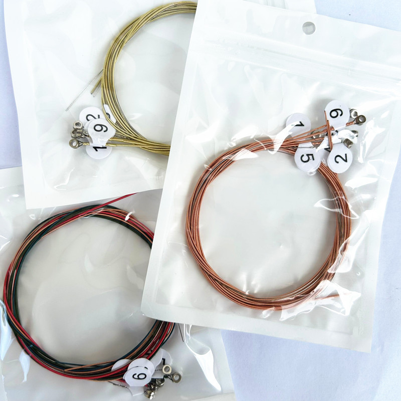 Wooden Guitar Colorful Strings Folk Guitar Steel Strings 6 Folk Bulk Strings Factory Direct Sales Guitar Strings 1-6 Strings