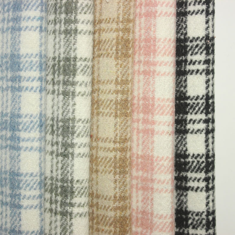 Factory light color woolen plaid velvet fabric coat shirt home luggage shoes hat fabric classic spot