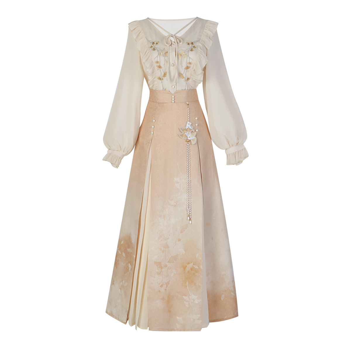 Original design autumn evening Chinese style women's clothing Chinese element Chinese clothing top overskirt suit 8829