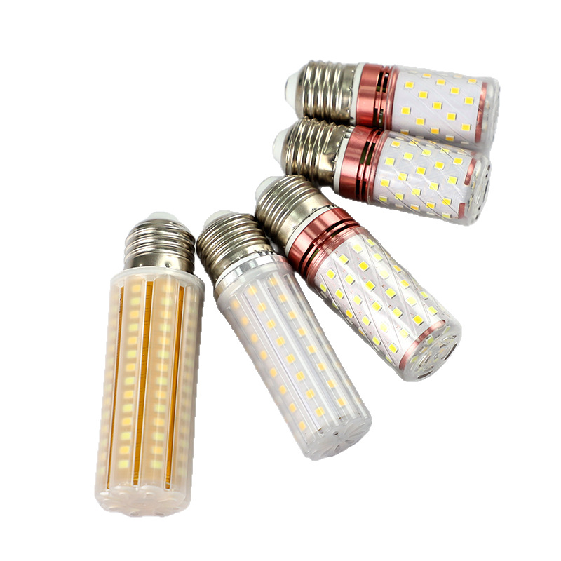LED bulb corn lamp household e27 thread e14 screw energy-saving lamp warm white three-color light pendant lamp light source