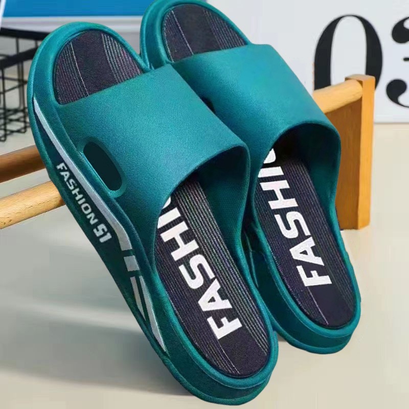 Summer Thick-soled Flat-soled All-match Slippers Women's Fashionable Home Black Women's Slip-on Feeling Household Soft-soled Women's Sandals