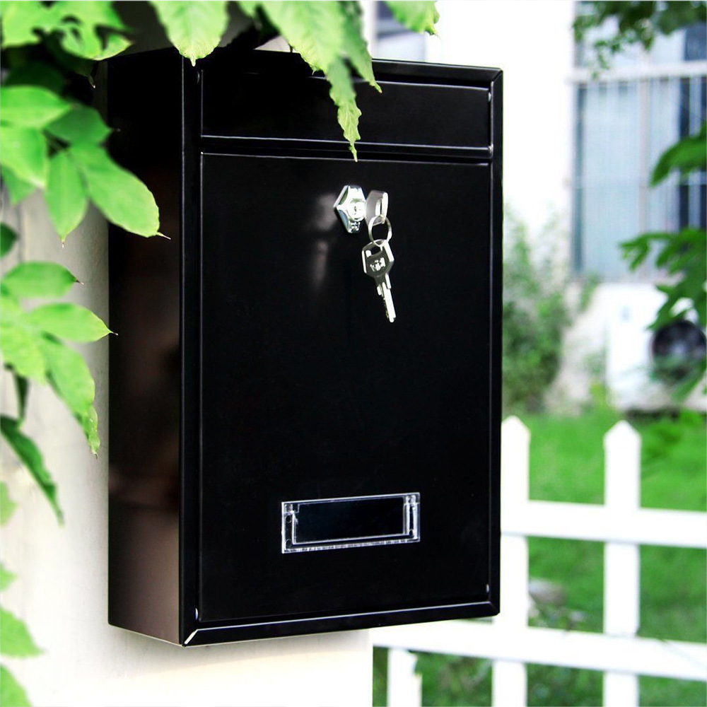 Mailbox Key Model Outdoor Rainproof Metal Iron Mailbox Wall-Mounted Mailbox with Lock Pastoral Style Creative Mailbox