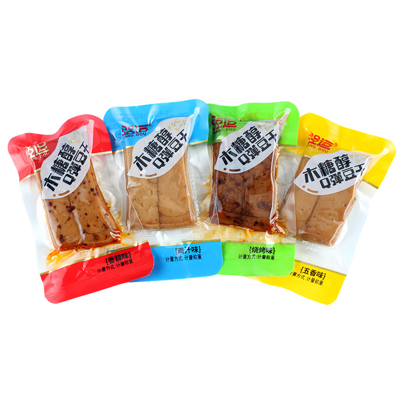 Xylitol Q-bomb dried bean curd spiced spicy barbecue flavor dried bean curd specialty packet leisure snacks sugar food