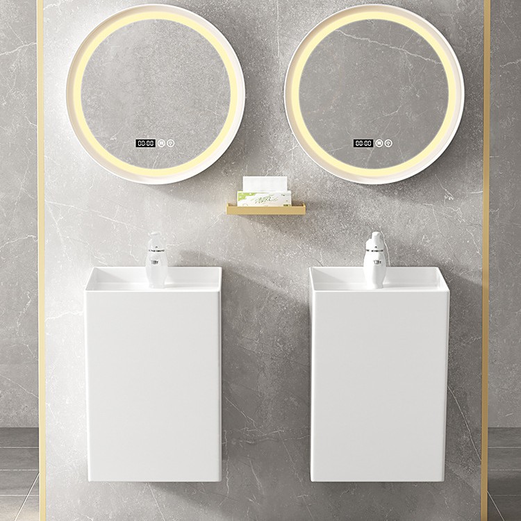 Engineering Outdoor Wall-Mounted One-Piece Column Basin Apartment Balcony Courtyard Engineering Basin Wash Basin Integrated Wash Basin