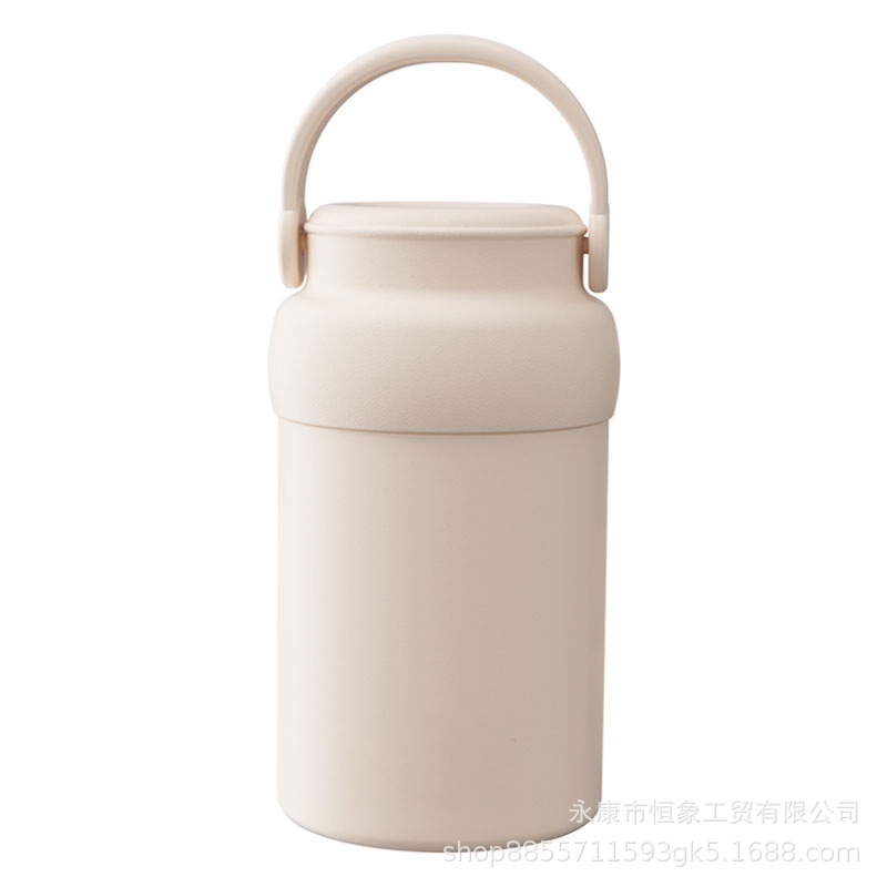 Thermal Insulation Cup 316L Stainless Steel High-Value Female Student Office Worker Porridge with Rice Wide-Mouth Lunch Box with Spoon