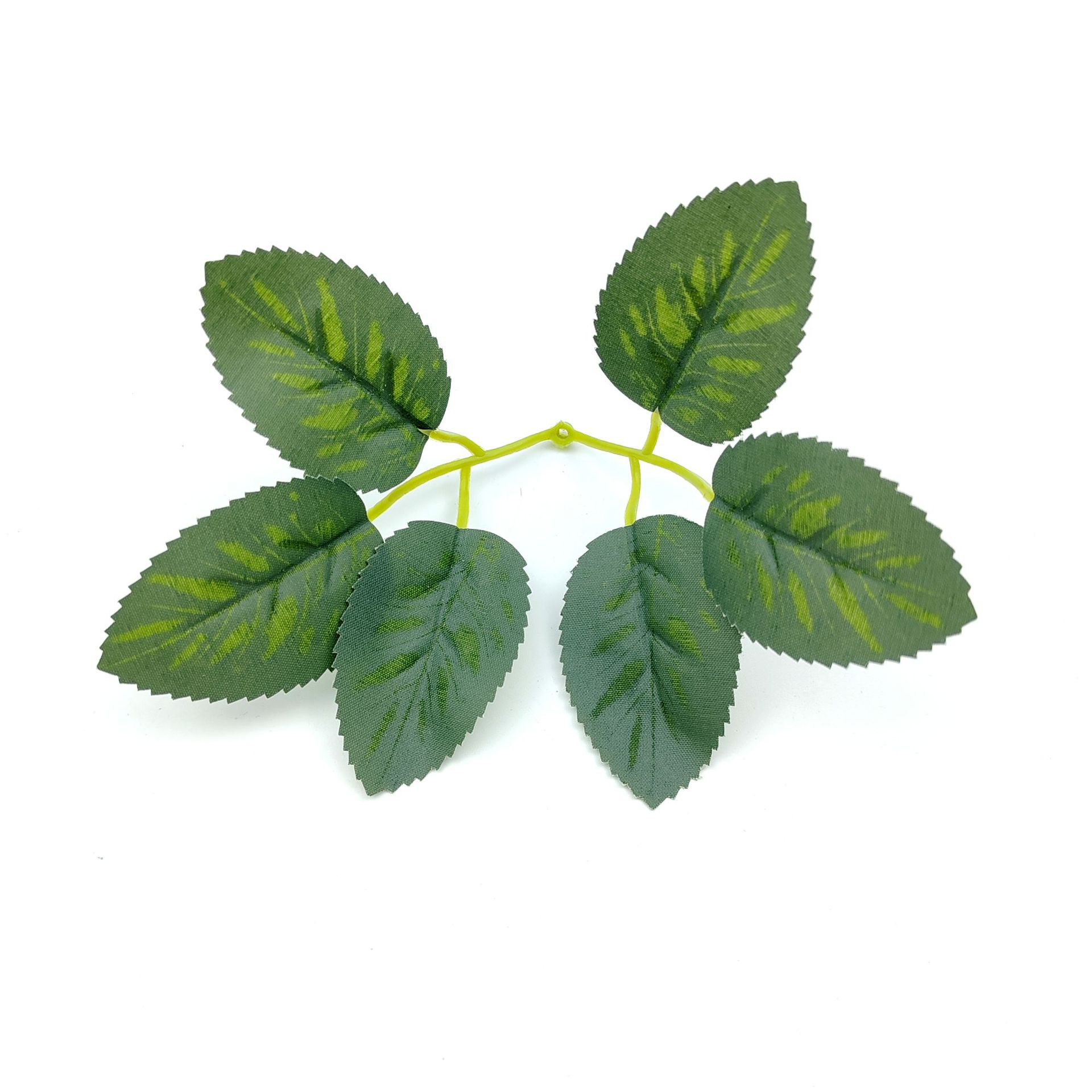 Factory supply simulation 6-leaf rose leaf simulation leaf silk screen silk cloth leaf rose leaf simulation green plant