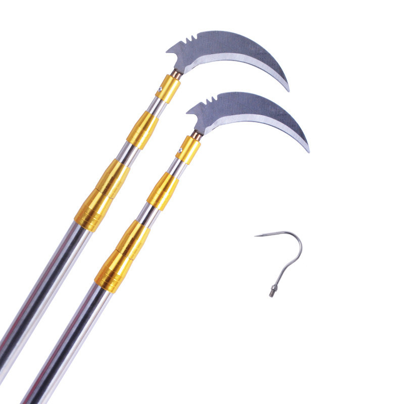 Telescopic Pole, Stainless Steel Fishing Net Pole, Tree Pruning Pole, High-Altitude Sawing, Grass Cutting Sickle, Hook, Camellia Pole, Telescopic Rod, Multi-Functional