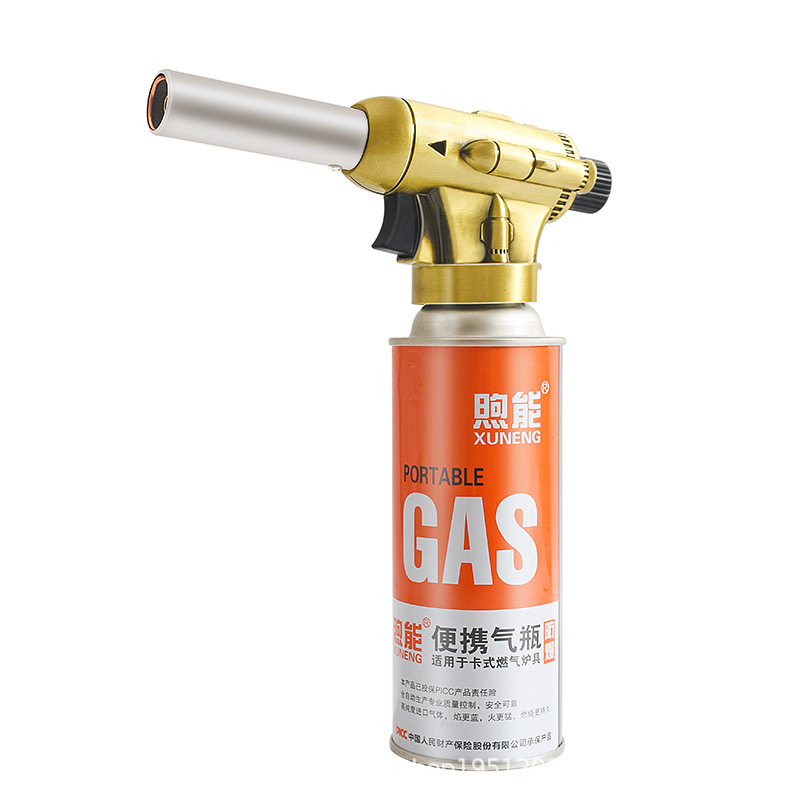 Flame Gun for Burning Pig Hair, Household Flame Gun for Baking, Handheld Cassette Gas Tank Spray Gun, Igniter, Gun Head