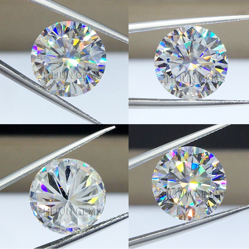 Round Eight Hearts and Eight Arrows 5A Quality Moissanite Loose Stone White Moissanite Small Size Moissanite Synthetic Carbon Silicon Stone