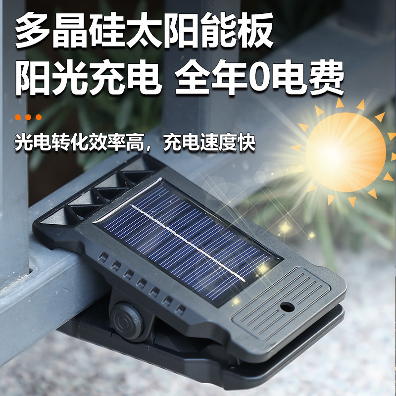 Cross-Border New Clip Sensor Light Solar Garden Light Portable Human Body Sensor Wall Light Camping Light Street Light