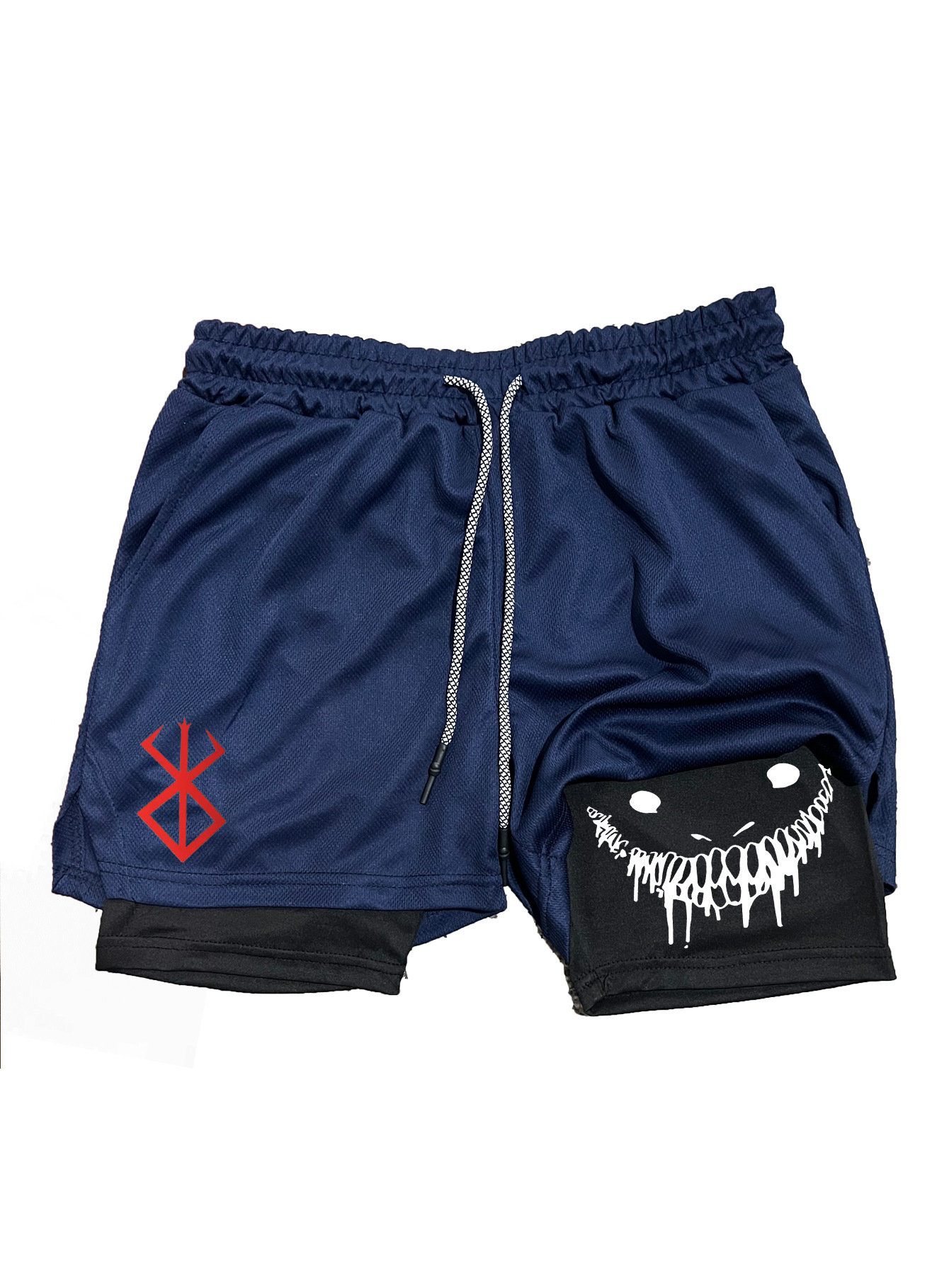 European and American New Men's Outdoor Running Large Size Double-Layer Quarter Pants Casual Quick-Drying Breathable Shorts Men's Summer