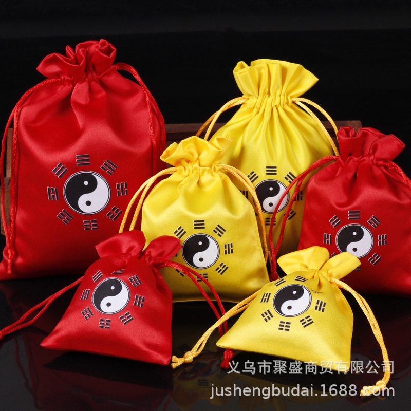 Red Gossip Bag New Year's Large New Chinese Style Bag Gift Bag Bundle Drawstring Bag Red Bag Tai Sui Printing