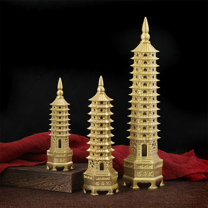 Украшения башни Вэньчанг, чистая латунь, семиэтажная, девятиэтажная, тринадцатиэтажная, офисные украшения, оптовая продажа