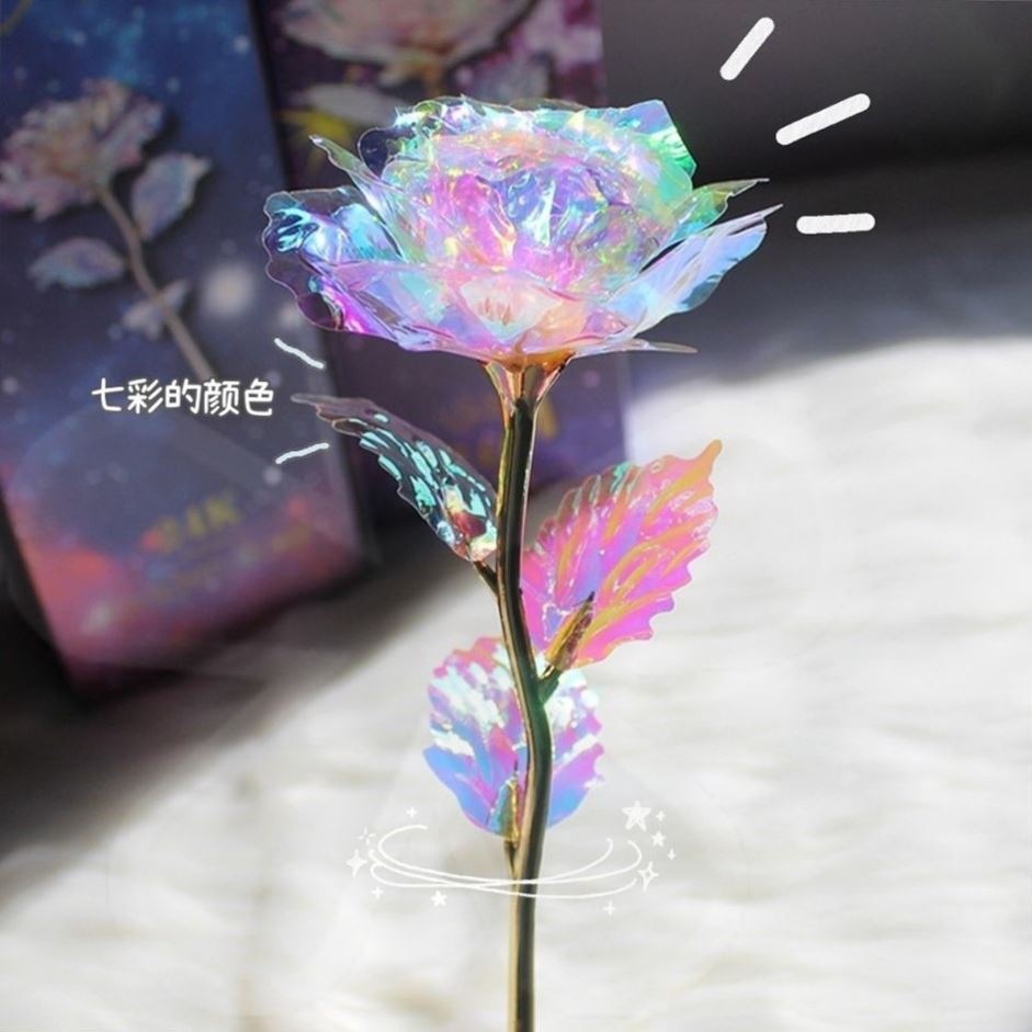 Оптовый подарок на 520-й День святого Валентина, 24К золотая роза в подарочной коробке, светящаяся, позолоченная роза