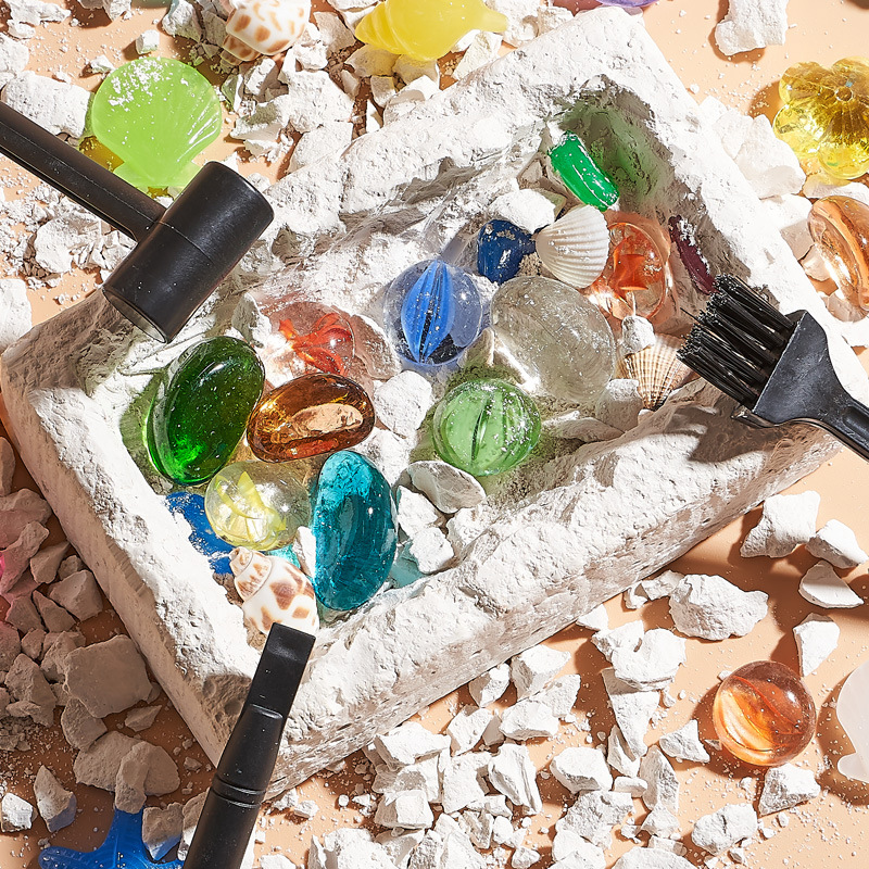 Diamond Girl Smashing Handmade Excavation Archaeological Children's Gemstone Fossil Blind DIY Treasure Hunting Box Toy Knock Treasure