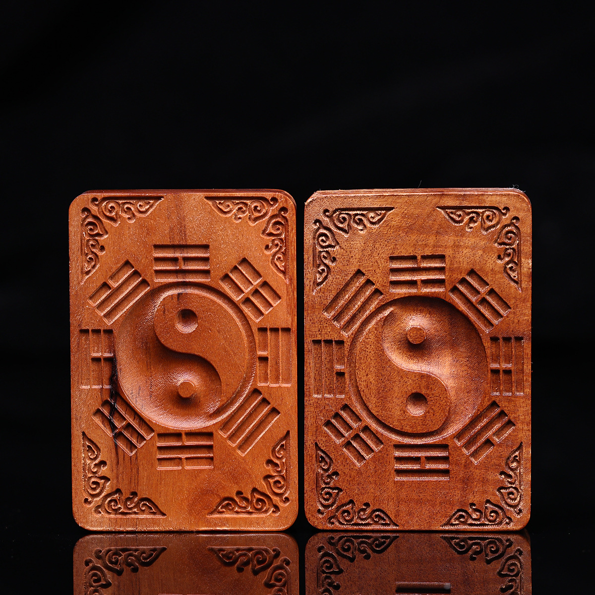 Lightning-Struck Jujube Wood Crape Myrtle Talisman Pendant Taoist Ritual Tool Old Material Dark Color Finely Carved Handmade