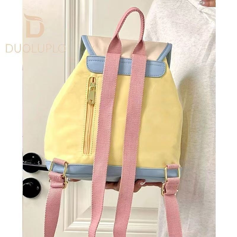 Cute Mini Backpack 2025 New Korean Style Travel Bag College Student Contrast Color School Bag Fashion Casual Backpack Trendy