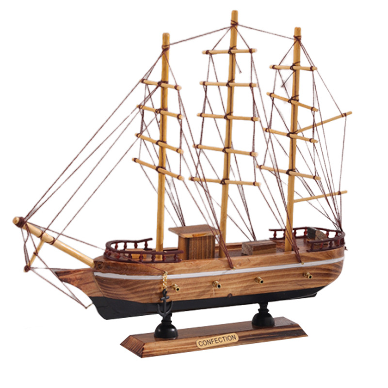 Smooth Sailing DIY Wooden Sailing Model Home Wine Cabinet Desktop Small Ornaments Festival Rich Flowers Commemorative Gift