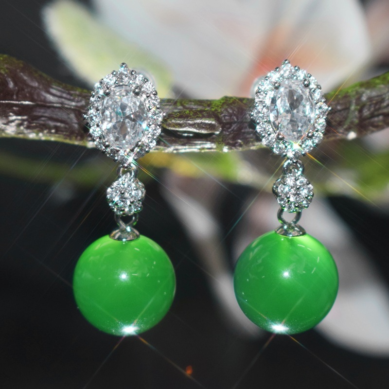 Серьги из натурального зеленого халцедона высокого качества, классические серьги Джокера, оптовая продажа от фабрики, новая мода