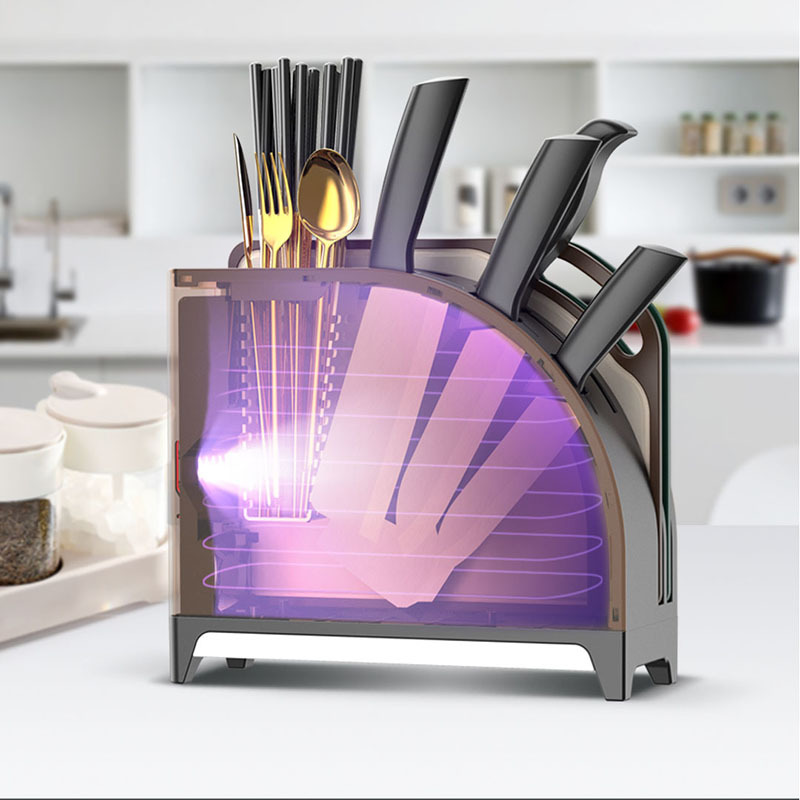 Six-Vertical Pro Sterilization and Disinfection Knife and Chopstick Holder, Household Intelligent Knife and Chopstick Dryer with Ultraviolet Light
