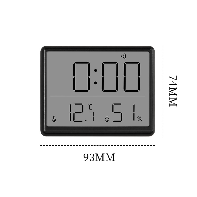 Slim Magnetic Kitchen Clock, Simple Digital Clock, Wall-Mountable Lcd Multi-Functional Temperature and Humidity Magnetic Digital Watch