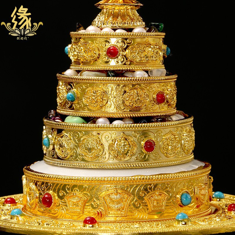 Mandala Tray for Offering, Eight Auspicious Symbols, Nepalese Buddhist Temple Ornament, Mandala Tray Size