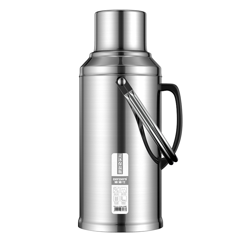 Jumbo Stainless Steel Thermos Bottle for Dormitory Home Use, Large Capacity Hot Water Jug with Glass Inner Liner